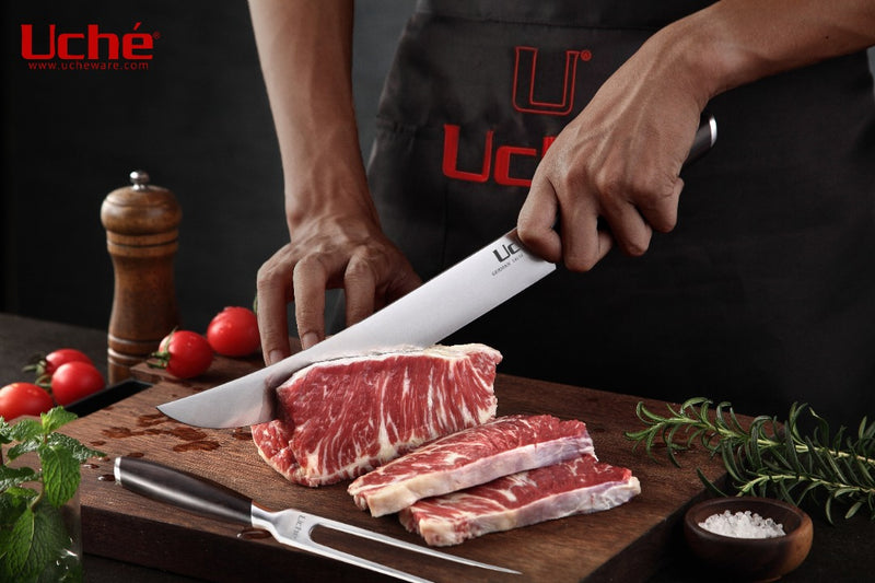 Uché Stainless Steel Carving Knife and Fork Set